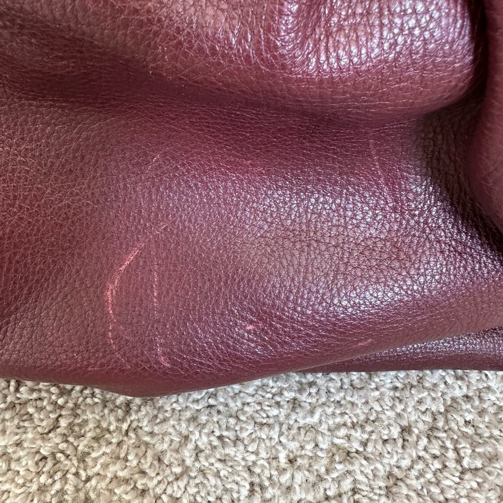 Marc By Marc Jacobs Maroon Leather Bowling Bag with Gold Hardware - Picture 6 of 10